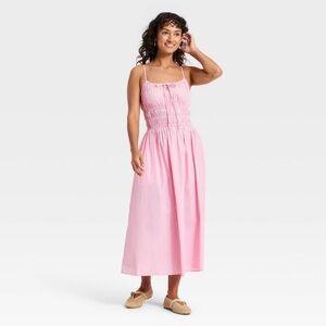 Pink Smocked Midi Sundress Universal Thread NWT szL